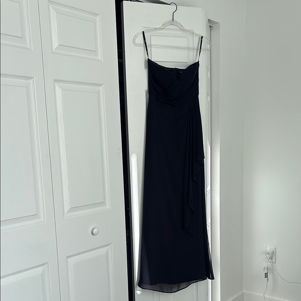 VM Elegant Navy blue Evening strapless Dress